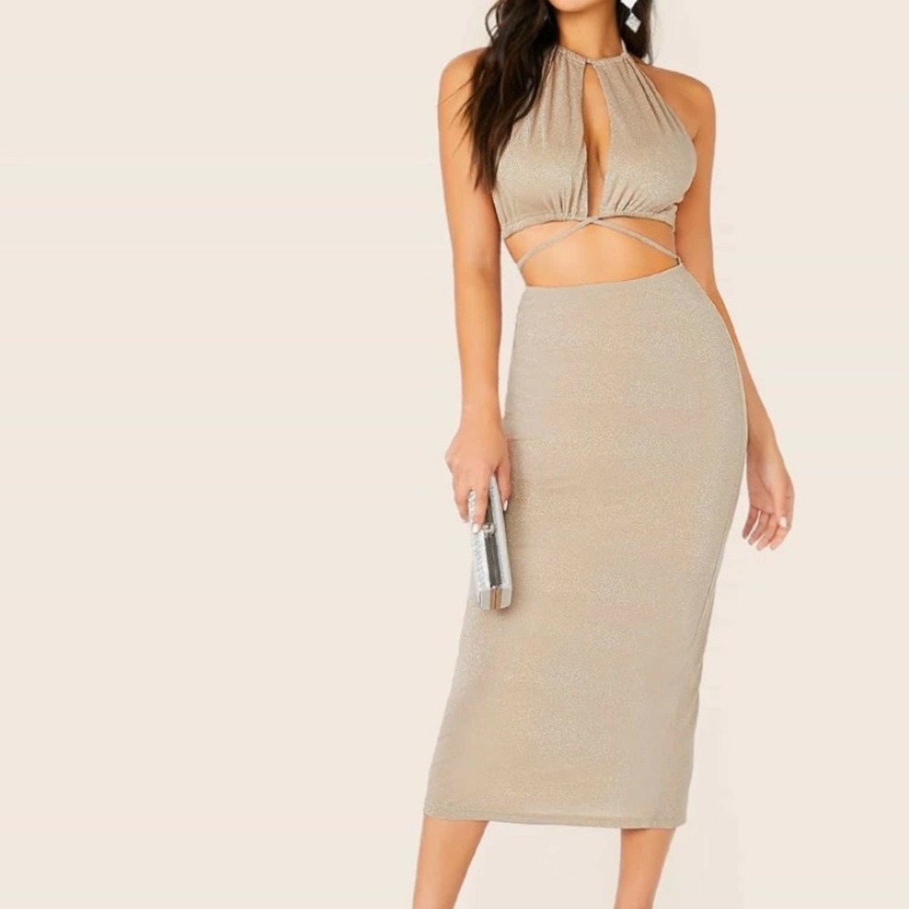 Gold glitter dress
